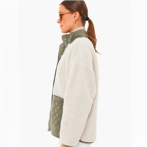 Z Supply Cannon Quilted Sherpa Jacket Dusty Olive Size L NEW - Picture 6 of 16